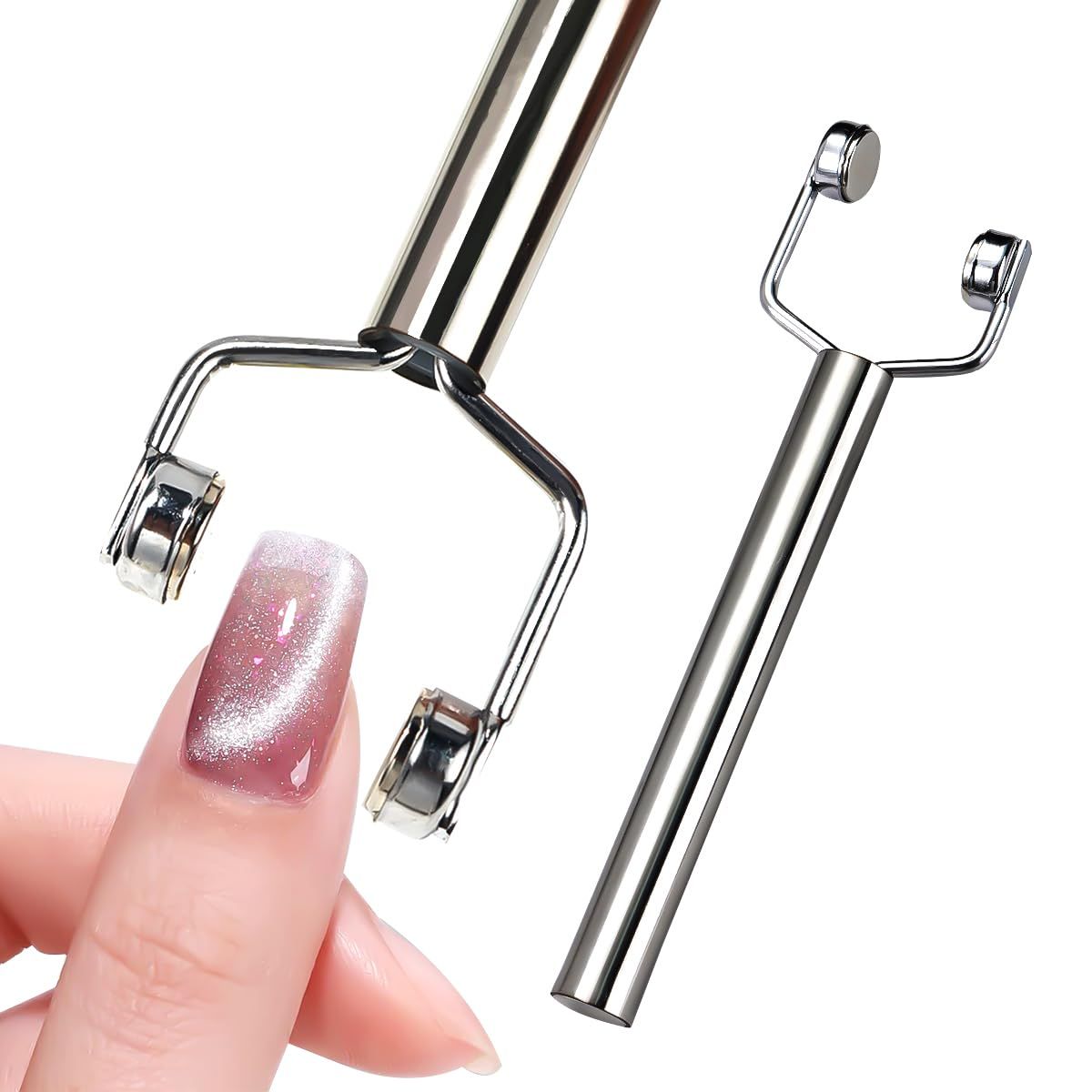 3 IN 1 Cat Eye Magnet for Nails,Y-Shaped Double Head Nail Magnetic Wand,Cat Eye Gel Polish Nail Art Design Tools Multifunctional Powerful Force Magnets Pen for Home DIY, Salon Manicure