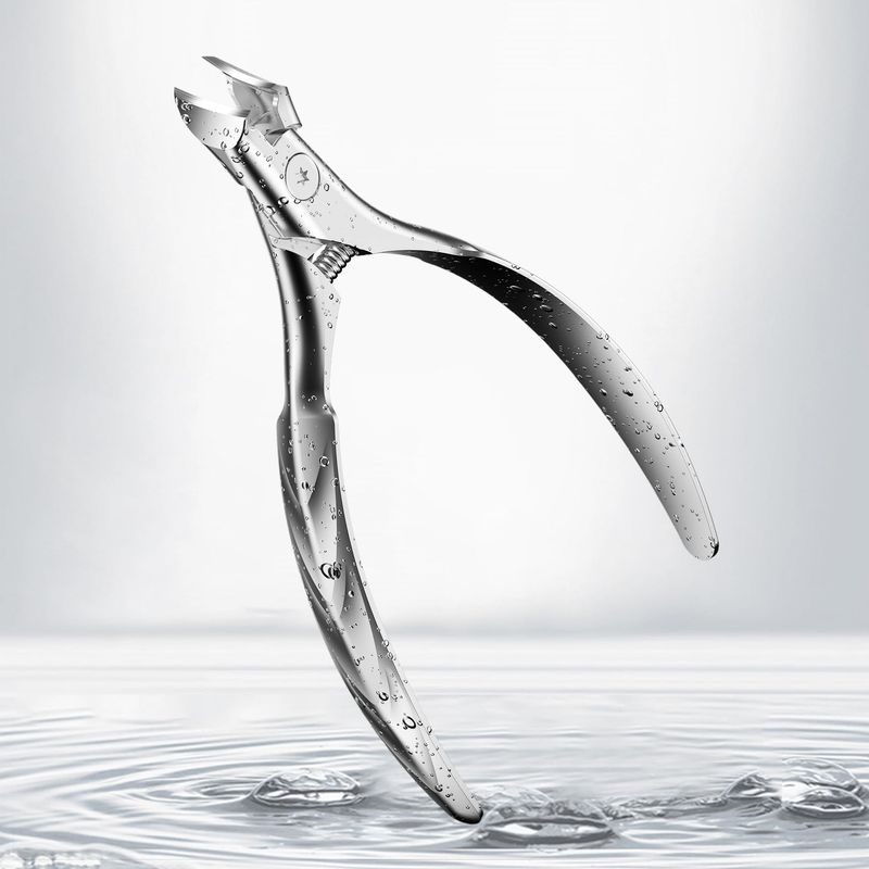 FERYES Wide Jaw Thick Toenail Clippers Thick Toenails - Precision Stainless Steel Toe Nail Clippers for Thick Nails for Seniors with Catcher - Silver