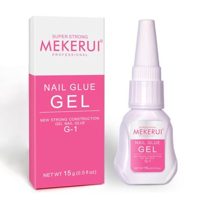Mekerui Super Strong Nail Glue Gel (15g) for Press on Nails,Drip and Clog Proof,7S Quickly Dry Without UV Light,Long-Lasting 30Days,Waterproof Beauty Secret Professional Salon Quality (1, Nail Glue)