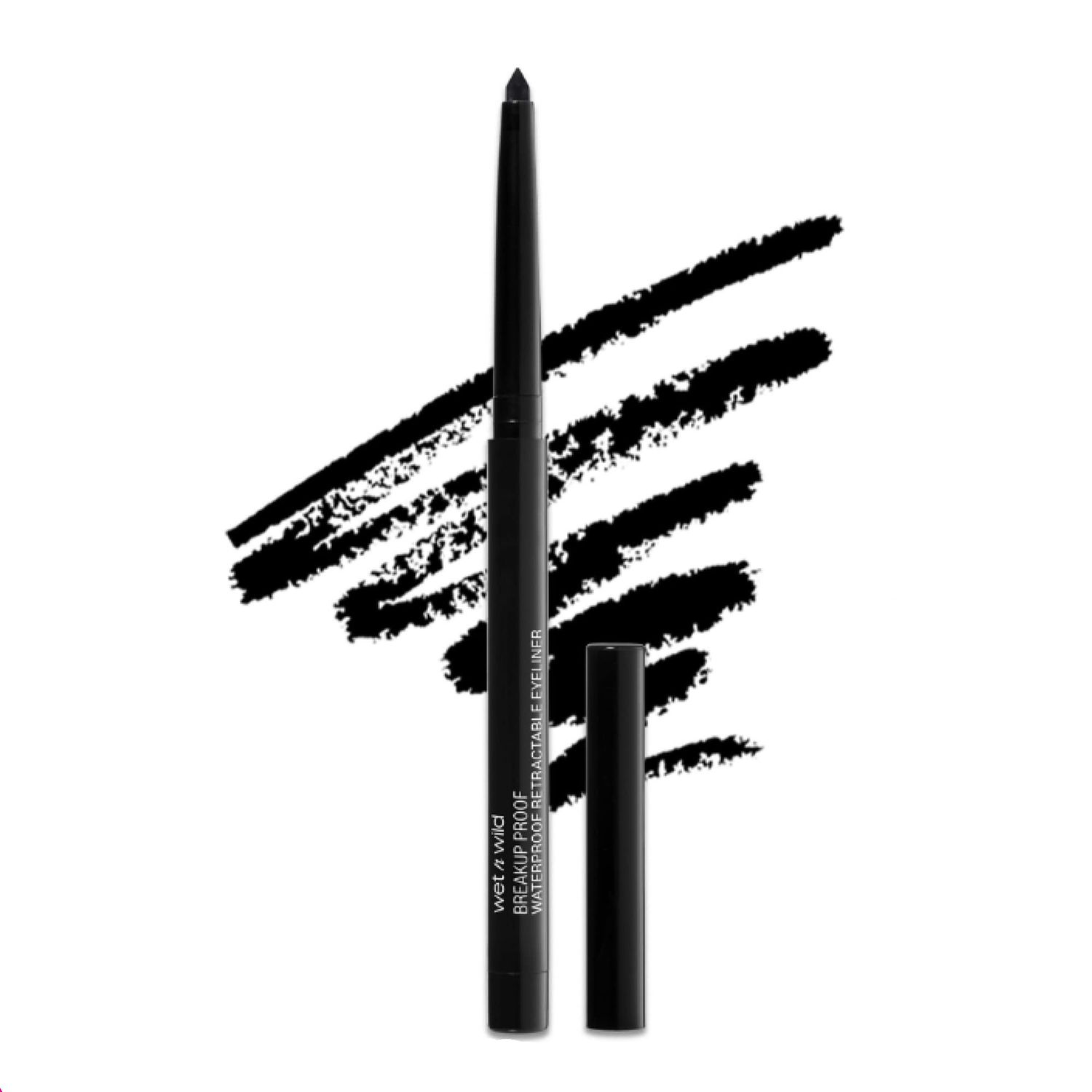 wet n wild Mega Last Breakup Proof Retractable Eyeliner - Ultra-Fine Brush, Waterproof,16-Hour Long-Lasting Wear - Cruelty-Free &amp; Vegan - Black