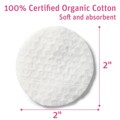 Simply Soft Premium Organic Cotton Rounds, 100 Count (Pack of 3), 100 Cotton Pads, Certified Organic, Hypoallergenic, Soft & Absorbent for Beauty, Cosmetics, Skin Care, Lint Free