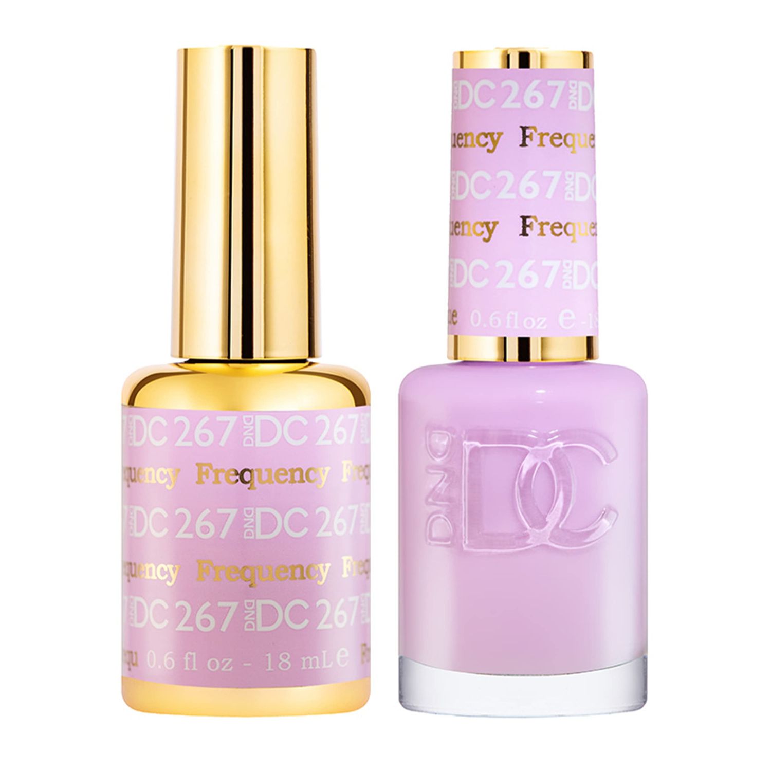 DND DC Gel Polish Set, Pink Collection, UV/LED Gel Polish and Air Dry Nail Lacquer, Matching Chip-Free Polish Duo, 267 Frequency, 0.5 Fl Oz