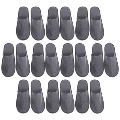 Healifty 10 Pairs Disposable Travel Slippers SPA Slippers Cotton Linen Close Toe Slipper Reusable Home Shoes for Travel Home Hotel(As shown)