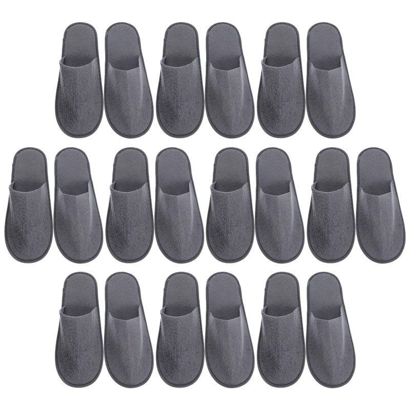 Healifty 10 Pairs Disposable Travel Slippers SPA Slippers Cotton Linen Close Toe Slipper Reusable Home Shoes for Travel Home Hotel(As shown)