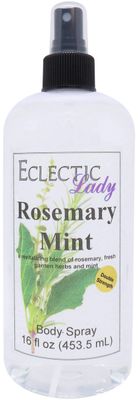 Eclectic Lady Rosemary Mint Body Spray, Double Strength, 16 ounces, Body Mist for Women with Clean, Light &amp; Gentle Fragrance, Cologne with Soft, Subtle Aroma For Daily Use