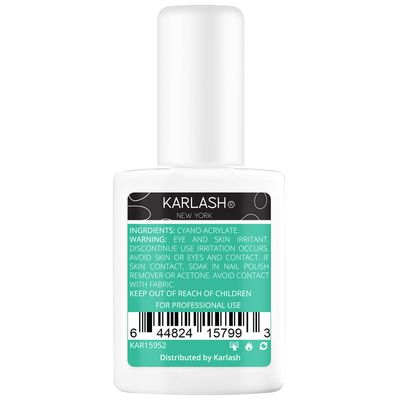 Karlash Super Strong Brush On Glue for Acrylic &amp; Press On Nails, Perfect for False Nail Art, Glitter, Gems, White Clear Tips (1 Piece)