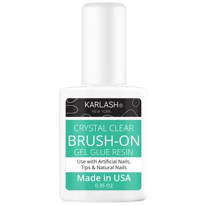 Karlash Super Strong Brush On Glue for Acrylic &amp; Press On Nails, Perfect for False Nail Art, Glitter, Gems, White Clear Tips (1 Piece)