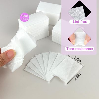 Eyxformula 1000 Pcs Lint Free Nail Wipes Gel Polish Remover Pads - Absorbent Cotton Pads For Manicure Prep &amp; Care Routine - Includes 2 Cuticle Pushers - Nail Supplies for Home &amp; Salon Techs Use