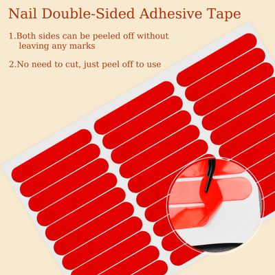HLQHXWHZT 12 Sheets Double Sided Tape for Nails Display Double Sided Tape for Press on Nails Adhesive Clear Mounting Tape for Nail Packaging Supplies