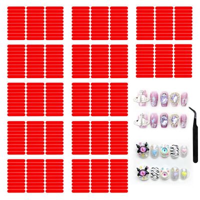 HLQHXWHZT 12 Sheets Double Sided Tape for Nails Display Double Sided Tape for Press on Nails Adhesive Clear Mounting Tape for Nail Packaging Supplies