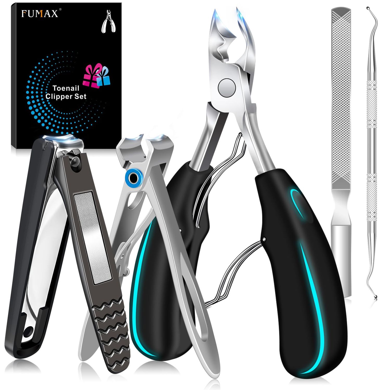 Toenail Clippers for Thick Toenails, Gifts for Men Women Large Toe Nail Clippers with Wide Jaw Opening, Heavy Duty Professional Nail Clippers for Seniors Dad Him, No Splash Nail Cutter with Catcher