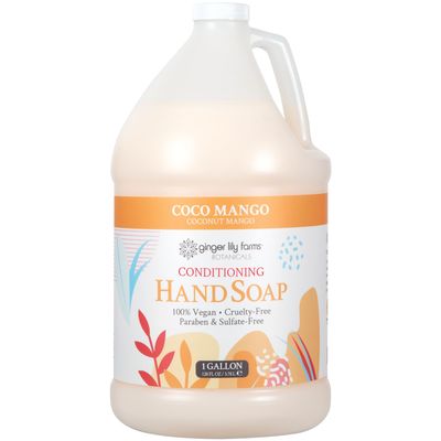 Ginger Lily Farms Botanicals All-Purpose Liquid Hand Soap Refill, Coco Mango, 100 Vegan &amp; Cruelty-Free, Coconut Mango Scent, 1 Gallon (128 fl oz)
