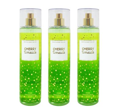 Bath &amp; Body Works Cherry Limeade 3 Pack Fine Fragrance Mist Bundle - 8 fl oz / 236 mL each