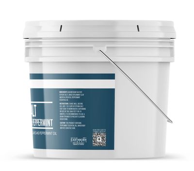 Earthborn Elements Spearmint &amp; Peppermint Epsom Salt Foot Soak, 1 Gallon Bucket, Minty Aroma, With Real Spearmint Leaves (8 Pounds)
