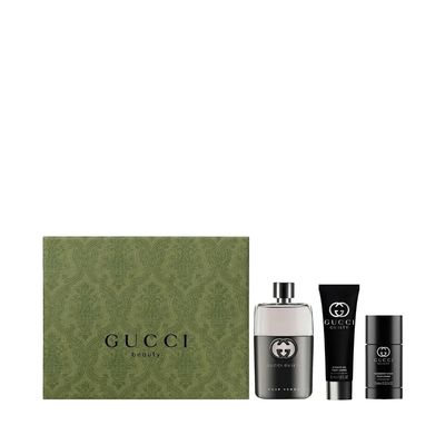 Gucci Guilty 3-Piece Set for Men, (3.0 Oz Eau De Toilette Spray 2.5 Oz Deodorant 1.6 Oz Shower Gel)