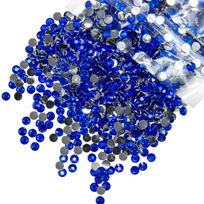 qiipii 5300PCS 3mm Crystal Blue Resin Rhinestones for Crafting Flatback Royal Blue Stones Bulk SS10 Non-Hotfix Diamonds Crystals Gems Charms for Nails Face Eyes Makeup Mugs Tumblers Bottle DIY Crafts