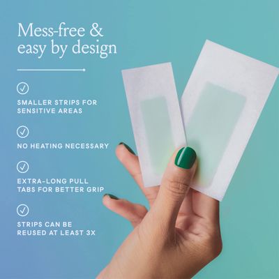 Billie Wax Kit - Face &amp; Bikini - 32 wax strips - 6 post-wax serum wipes