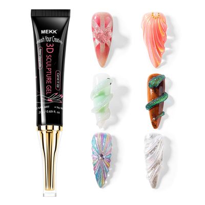 MEKK 3D Nail Gel,15g Sculpting Gel for Nail Art,No Wipe Clear Glue Designs,Molding,and Decoration,Nail Art Glue for Building,Carving,and Creating Intricate DIY
