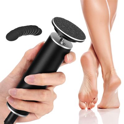 Electric Foot Callus Remover, Electric Foot File, Electric Callus Remover for Feet, Electric Foot Sander Foot Scrubber Foot Filer with 60pcs Replacements Sanding Disc Black