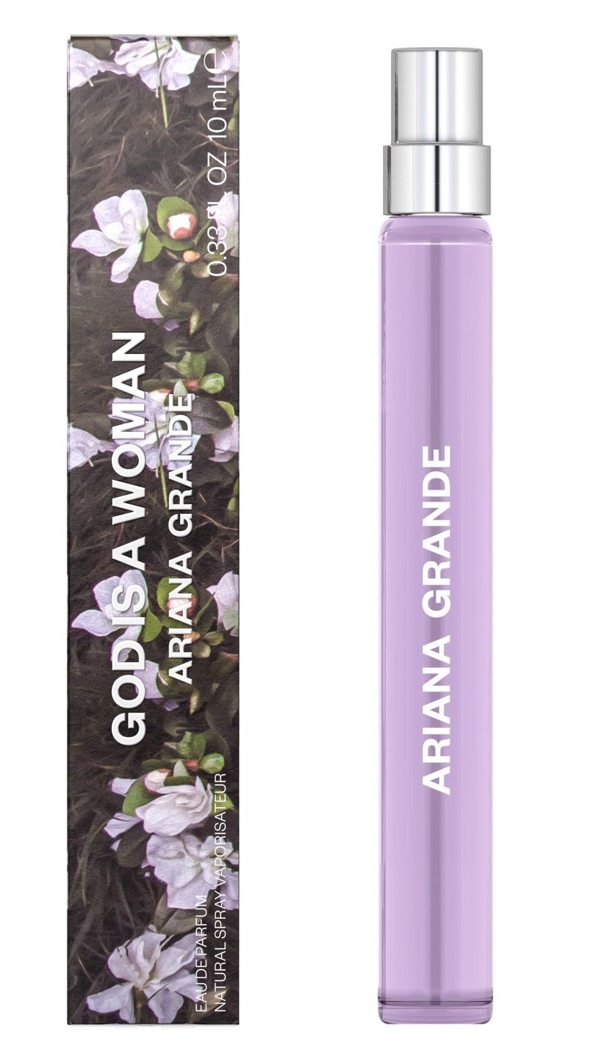 Ariana Grande God is a Woman Eau de Parfum - Fruity Musk Fragrance for Women - Womens Perfume with Notes of Orris, Pear, Vanilla &amp; Cedarwood - Travel Size - 0.33 Fl Oz