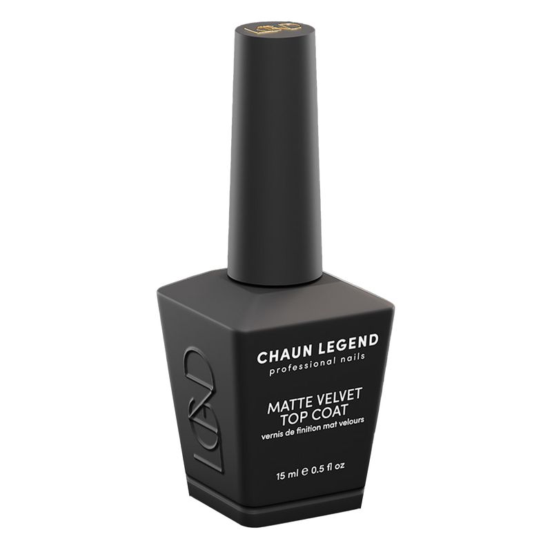 CHAUN LEGEND Velvet Matte Top Coat | Velvet Long-Lasting Matte Finish, Instant Non-Wipe Formula | Professional-Grade Quality for Flawless, Ultra-Matte Gel Polish Nails | 15 ml