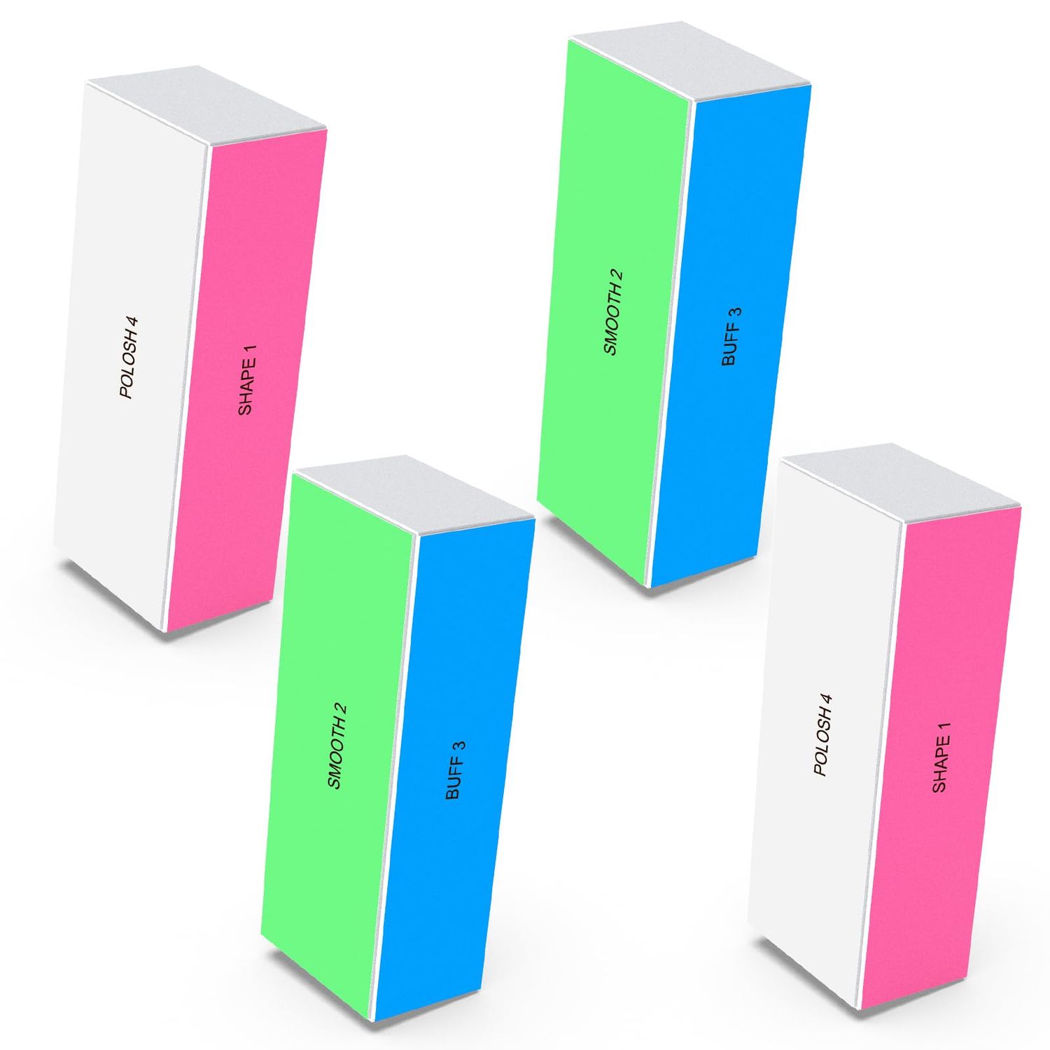 4 Way Nail Buffer Block,4pcs Nail Shine Buffers Blocks Files for Natural and Acrylic Nails Smoother Buffing Block Polisher Fingernail File Buffer