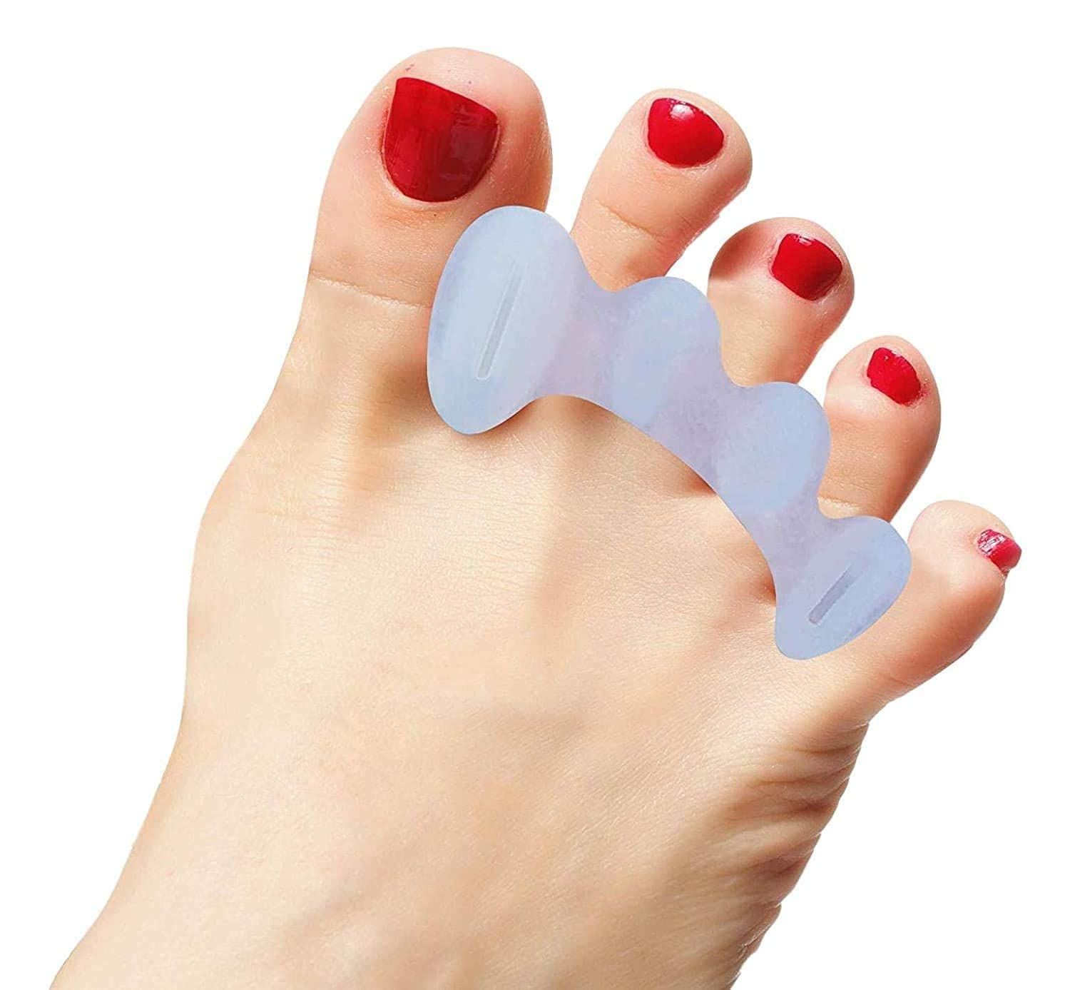 Healthy Happy Long Life Toe Spacers Soft for Beginners - Toe Separators for Alignment, Toe Straightener for Foot Pain Relief, Silicone Bunion Corrector for Women Big Toe, Supports Foot Health
