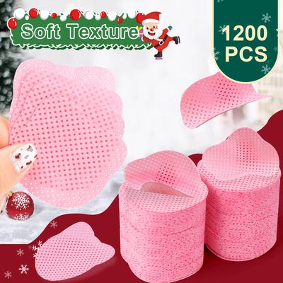 Corconess Lint Free Nail Wipes 1200PCS Cute Bear Head Shape Non-Woven Nail Polish Remover Wipes No Lint Cleaning Wipes Pink Soft Nail Wipes Nail Stuff Dry Pads For Nail Art & Eyelash Extension