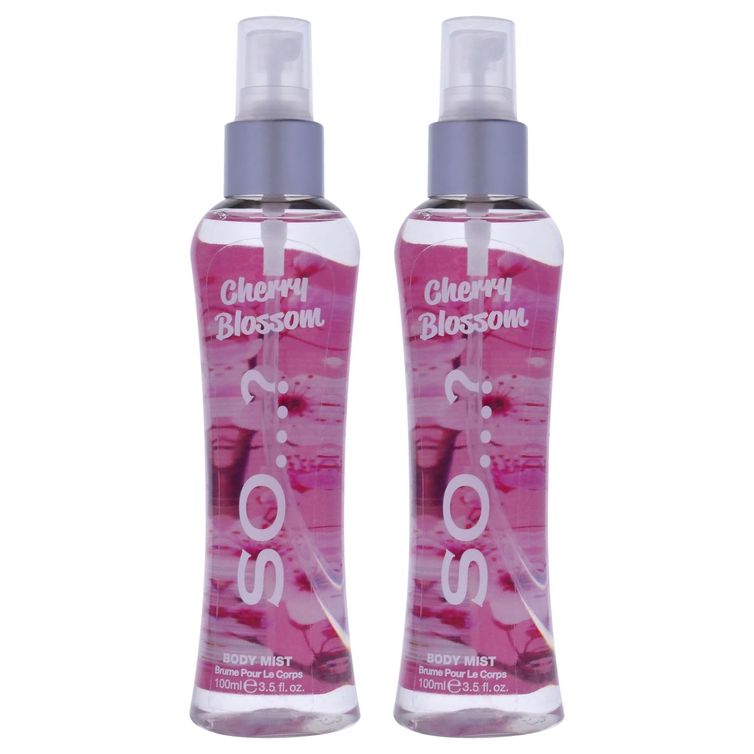 So? Cherry Blossom Body Mist Floral Perfume for Women - Peach, Rose, Cedarwood Notes - Body Spray for Women - 2 pc