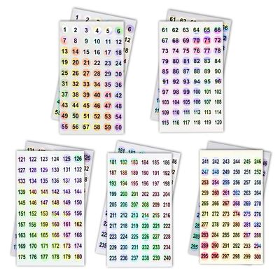 2 Sets Number Stickers (Number 1-300), Self Adhesive Holographic Label Stickers for Organizing Nail Polish Bottle/Nail Swatch Sticks/Lipstick (Dia.10mm)
