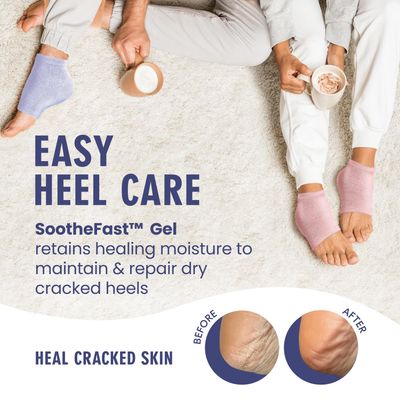 Dr. Fredericks Original Moisturizing Fuzzy Heel Socks - 2 Pairs - Cozy Gel-Lined Sleep Socks for Women & Men - Soothes Dry, Cracked Feet - Heel Repair - Lilac Leisure