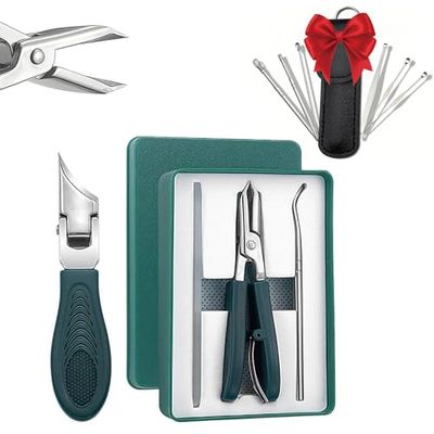 Eagle Beak Beveled Nail Clippers, Three Sets of Eagle Beak Beveled Nails Clippers, Super Sharp Oblique Clipper for Thick Nails,Ingrown Toenail Care,Perfect for Seniors &amp; Precision Cutting (Green)