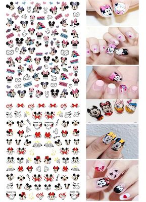 Cute Cartoon Nail Art Stickers 3D Self Adhesive Nail Art Supplies Cartoon Nails Decals for Nails Decoration DIY Designs Sticker Luxury Designer Decals for Acrylic Nail 6 PCS
