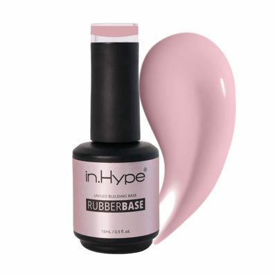 N.HYPE Elastic Rubber Base Coat. UV/LED Curable. Correcting Coating with Enhanced Adhesion. Soak Off (Almond)