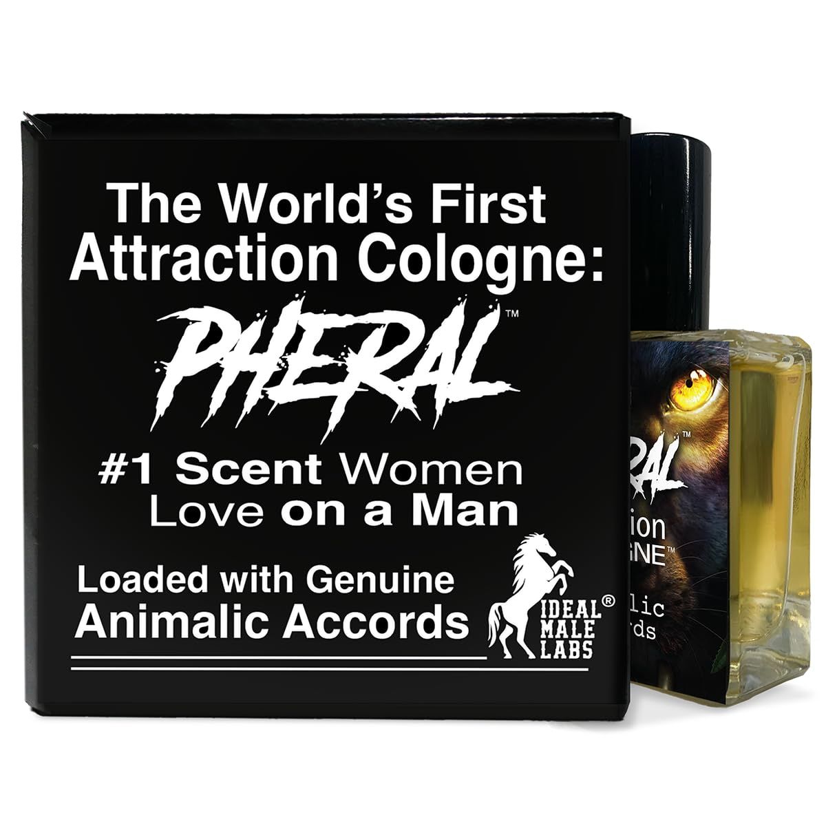 Ideal Male Labs Pheral: Attraction Cologne contains animalic accords women cant get enough of on a man - Pheromone Infused Mens Cologne - 30mL