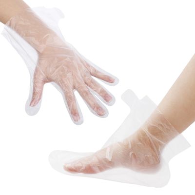 200pcs Paraffin Wax Bath Liners, Plastic Foot Covers with 200 Stickers Disposable Plastic Gloves for Hair Coloring,Pedicure Liners Supplies