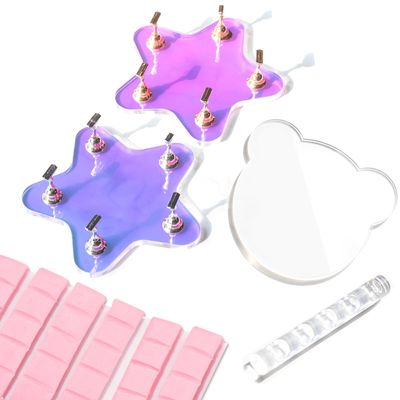 MAYEEN Nail Stand For Press Ons, Aurora Nail Holder For Painting Nails Press On Nail Stand Solid Acrylic Nail Stands for Nail Art With Nail Art Palette &amp; Nail Brush Holder For Nail Practice Display