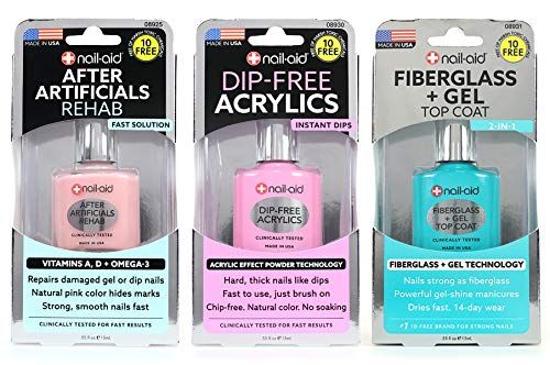 Nail-Aid 3pk Of After Artificials Dip-free Acrylics Fiberglass Gel Top Coat, French Sheer, N/A, 1.65 Fl Ounce