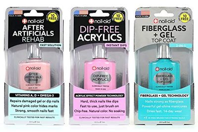 Nail-Aid 3pk Of After Artificials Dip-free Acrylics Fiberglass Gel Top Coat, French Sheer, N/A, 1.65 Fl Ounce