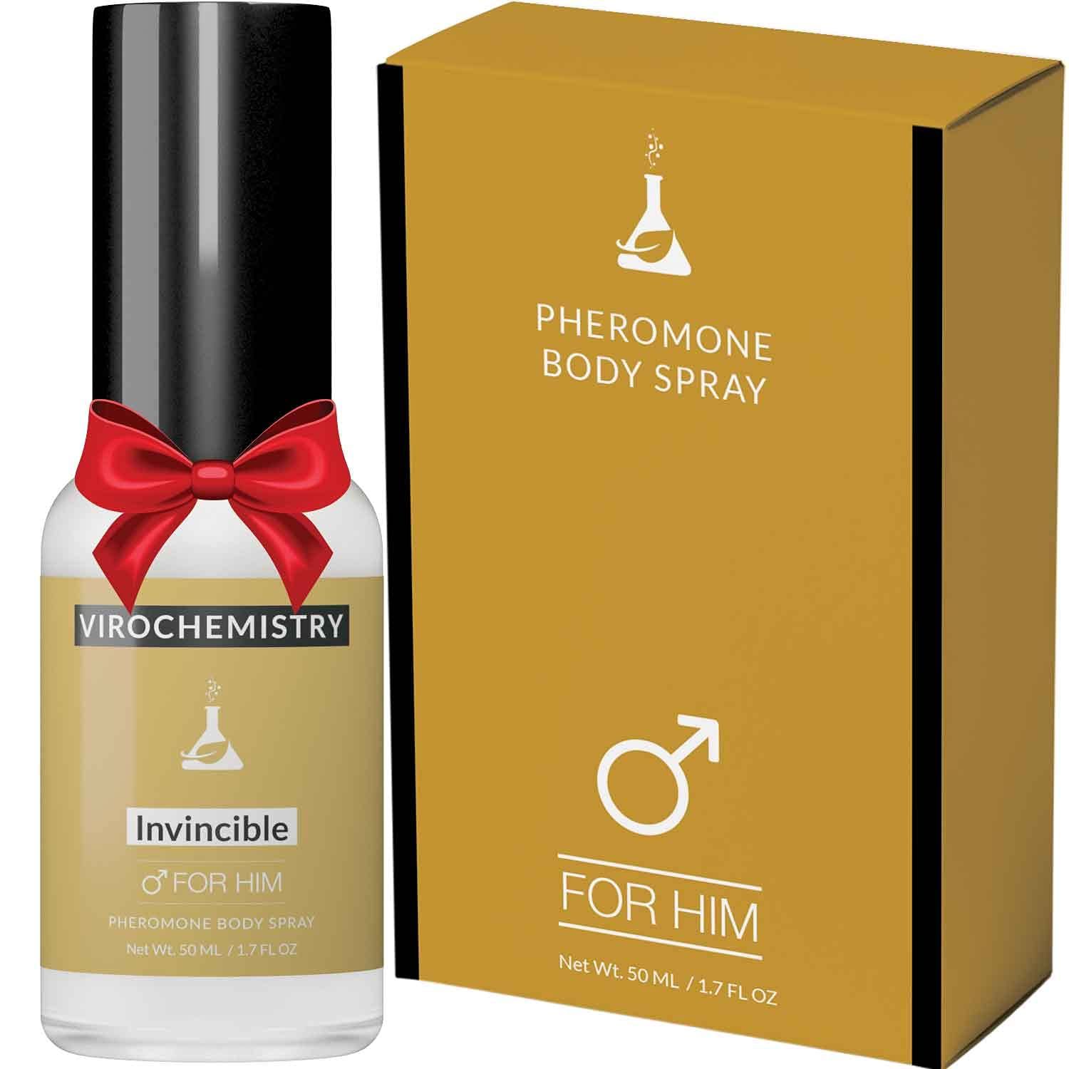 VIROCHEMISTRY Pheromones to Attract Women for Men (Invincible) Body Spray - Bold, Extra Strength Human Pheromones Fragrance Body Spray - 50ml (Human Grade Pheromones to Attract Women)