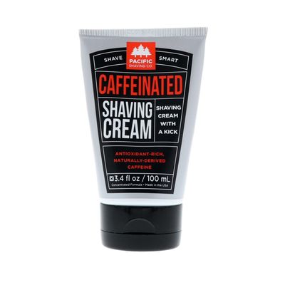Pacific Shaving Company Caffeinated Shaving Cream - Shea Butter Spearmint Antioxidant Shaving Cream with Caffeine - Clean Formula for Hydrating, Redness Reducing Irritation-Free Shave (3.4 Oz)