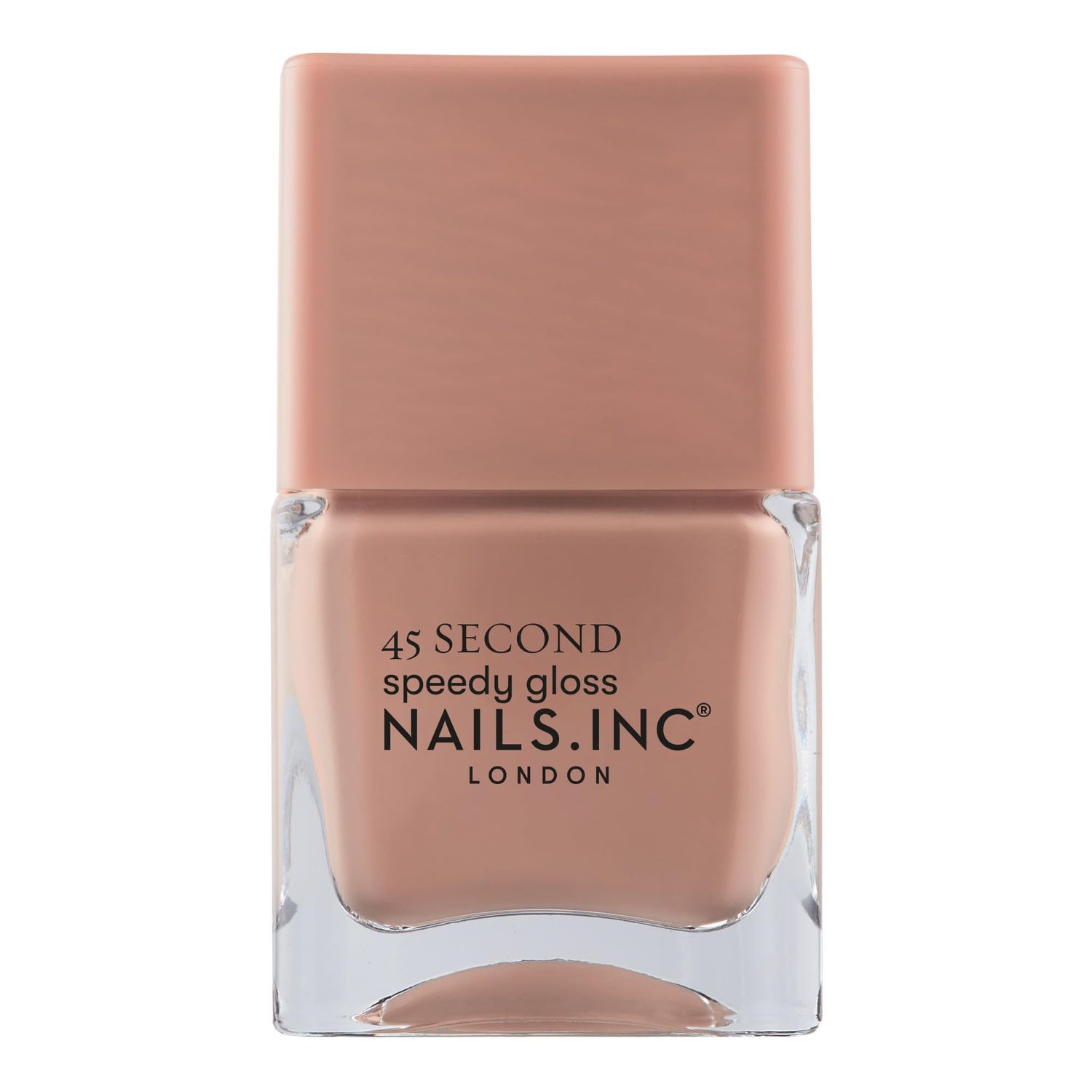 Nails Inc 45 Second Speedy Gloss, Phoebe, Light Bronze Nude, Glossy, No Chip, Long Lasting, Quick Dry, Air Dry, Professional Manicures &amp; Pedicures, Fingernails &amp; Toenail, Vegan Nail Polish, 0.47 Fl Oz
