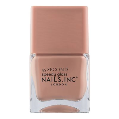 Nails Inc 45 Second Speedy Gloss, Phoebe, Light Bronze Nude, Glossy, No Chip, Long Lasting, Quick Dry, Air Dry, Professional Manicures &amp; Pedicures, Fingernails &amp; Toenail, Vegan Nail Polish, 0.47 Fl Oz
