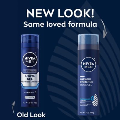 NIVEA MEN Maximum Hydration Shave Gel with Aloe Vera and Provitamin B5, 3 Pack of 7 Oz Cans