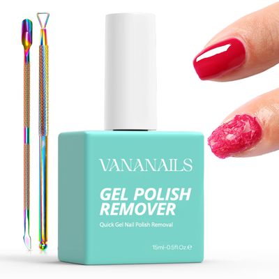 VANANAILS Gel Nail Polish Remover: Professional Gel Polish Remover with Cuticle Pusher &amp; Scraper Quickly Removes Gel Nail Polish in 3-5 Minutes Without the Need for Foil Soaking and Wrapping