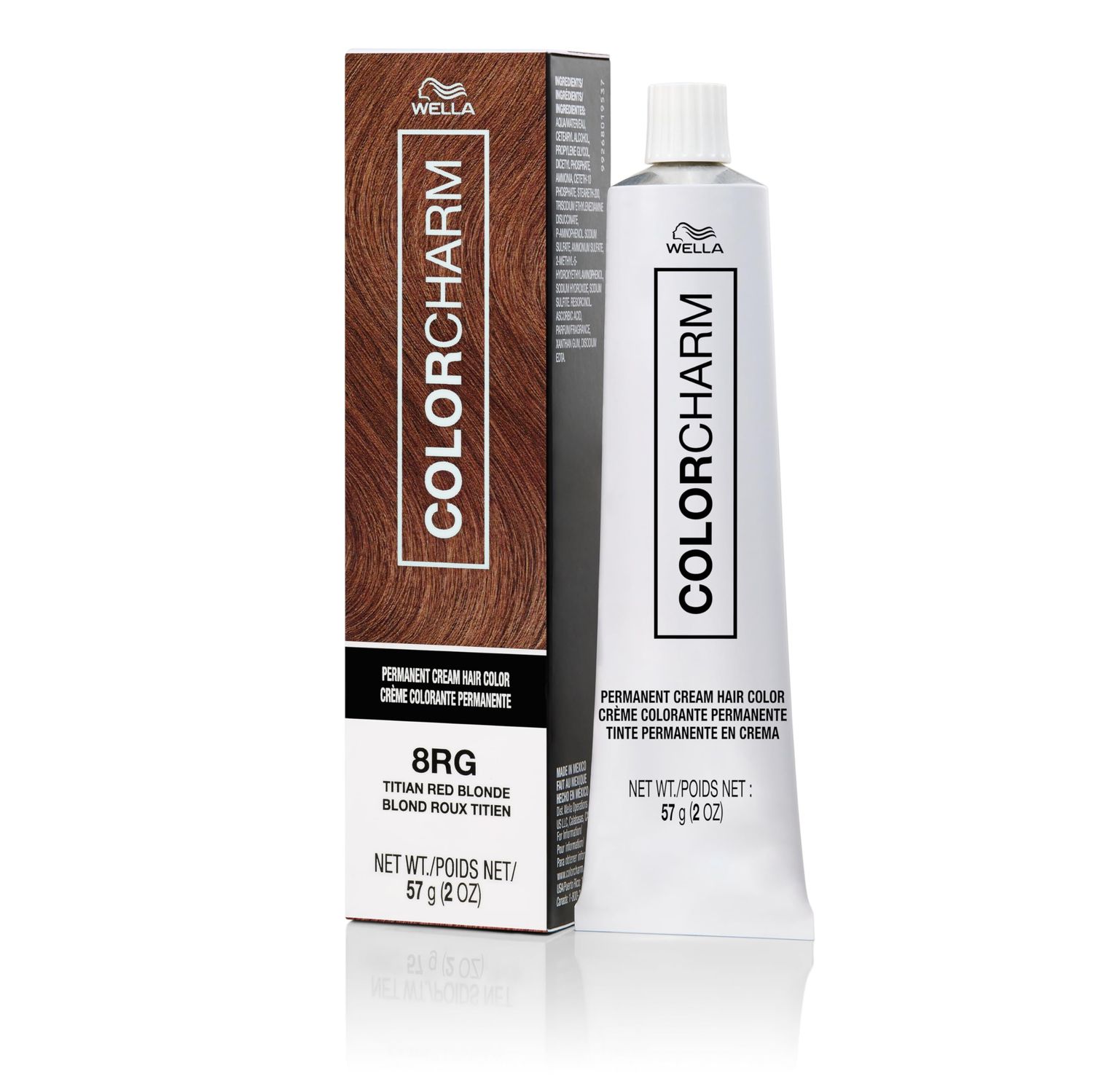 COLORCHARM Permanent Cream Hair Color, 8RG Titian Red Blonde, 2 oz.