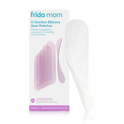 Frida Mom C-Section Silicone Strips, C-Section Recovery Must Have Scar Patches, Reusable Medical Grade Treatment for Keloid Scars, Includes Case &amp; Pouch
