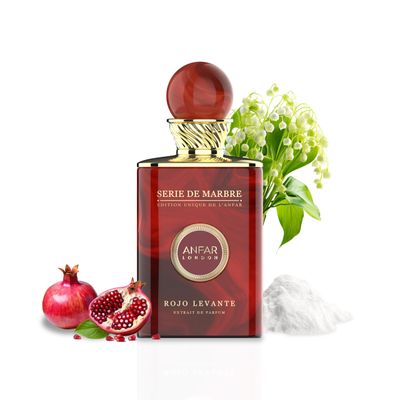 ANFAR LONDON Rojo Levante, Extrait de Parfum, UNISEX, Strawberry, Mandarin Orange, Violet, Jasmine, Musk, For Women &amp; Men