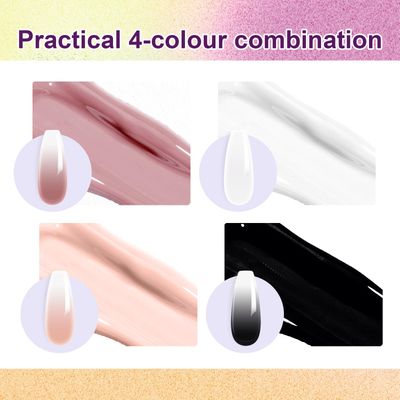 U-Shinein Gradient Painting Gel, 4 Colors Ombre Gel Nail Polish with Nail Sponges &amp; 4 Claws Metal Grabber Sponging for Ombre Nails Aura Nails French Manicure Soak Off UV DIY Nail Art Palette A