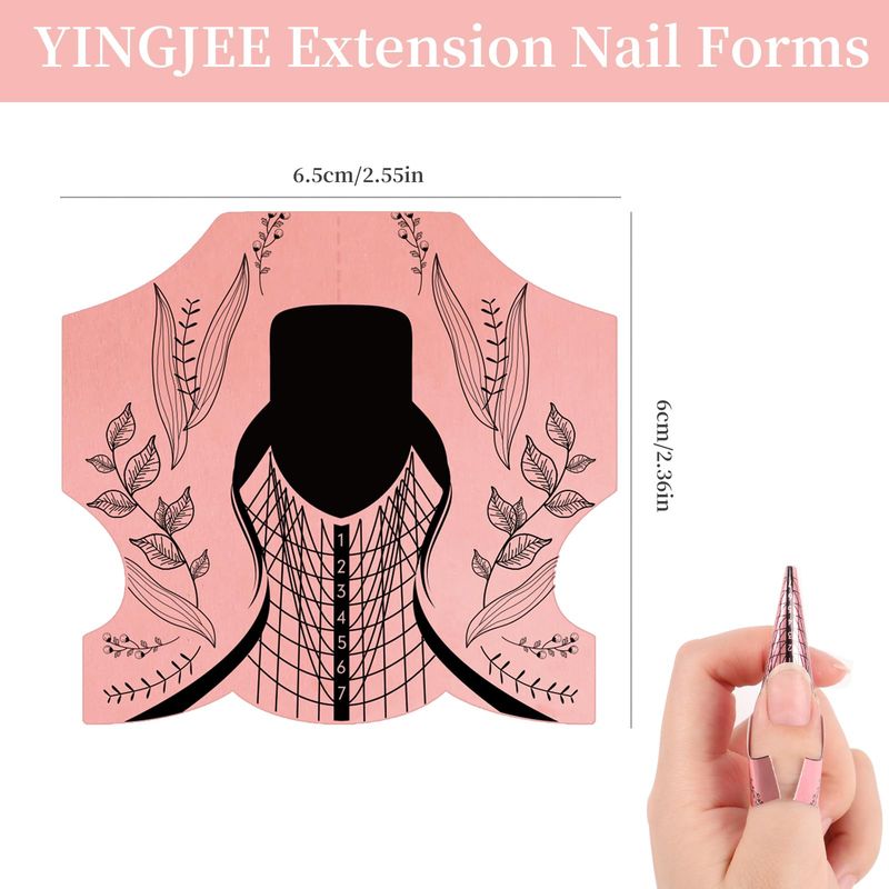 100PCS Acrylic Nail Forms for Extension Tips, Long Thick Professional Nail Art Tips Extension Manicure Tool DIY Home Salon Supplies